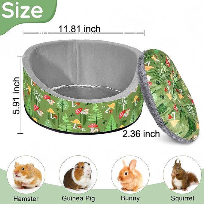 Glittme Soft Rabbit & Guinea Pig Bed - Thick Removable Mat, Machine Washable, Cozy Cuddler Cup Bed for Guinea Pig, Rabbit, Ferret