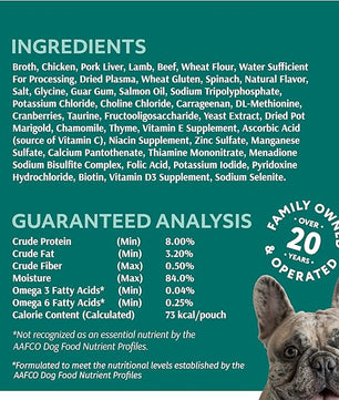 Optimeal Wet Dog Food Pouches - Grain Free Chicken & Lamb Recipe, High Protein, Tender Morsels in Savory Sauce, Made with Natural Ingredients for Dogs, Premium Nutrition - 3 oz, Pack of 12