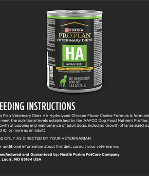 Pro Plan Veterinary Diets Purina HA Hydrolyzed Chicken Flavor Canine Formula Adult Wet Dog Food - (Pack of 12) 13.3 oz. Cans
