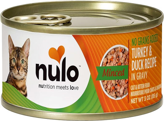 Nulo Turkey & Duck Grain-Free Minced Wet Canned Cat Food, 3 Ounce (Pack of 24)