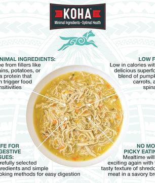 KOHA Pure Shreds Dog Variety Pack, High Protein Wet Dog Food- 5 Flavors - Beef, Duck, Chicken & Duck and Chicken & Beef Food for Dogs - 12.5oz Cans, Pack of 6