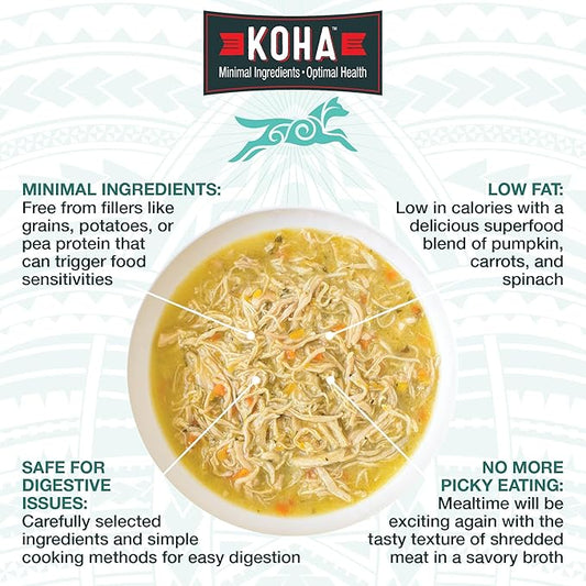 KOHA Pure Shreds Dog Food, 5 Flavors Variety Pack, Wet Food for Picky Eaters, Low Fat, High Protein, 12.5oz Cans, 2 x 6 Pack Cans