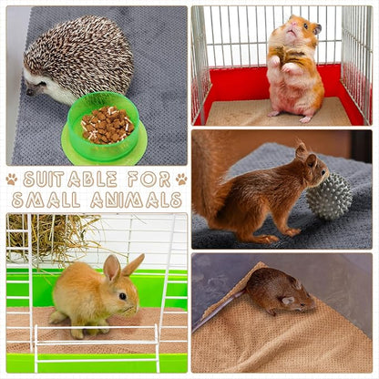 10 Pcs Guinea Pig Cage Liners Washable Rat Bedding for Guinea Pigs Controlling Absorbent Waterproof Pee Pads Blanket for Rabbits Hamster Small Animals Chinchilla(18 x 24 Inch,Gray Coffee)