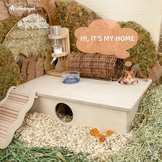 Niteangel Multi-Chamber Hamster House Maze: - Multi-Room Hideouts & Tunnel Exploring Toys for Hamster Gerbils Mice Lemmings (6-Room Large)