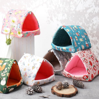 Ripeng 6 Pcs Guinea Pig Hideout Guinea Pig Bed House Rabbit Tunnel Washable Small House Cage Accessories for Hedgehog Mouse Chinchillas Hamster Ferrets Bearded Rats(7.1 7.9inch Cute Animals)