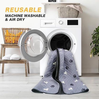 Washable Pee Pads for Dogs, 2 Pack Reusable Puppy Pads, Waterproof Pet Pee Pads for Dog Potty Training, Extra Large Dog Pee Pads for Crate, Playpen, and Whelping, Durable and Absorbent, Gray 36"x36"