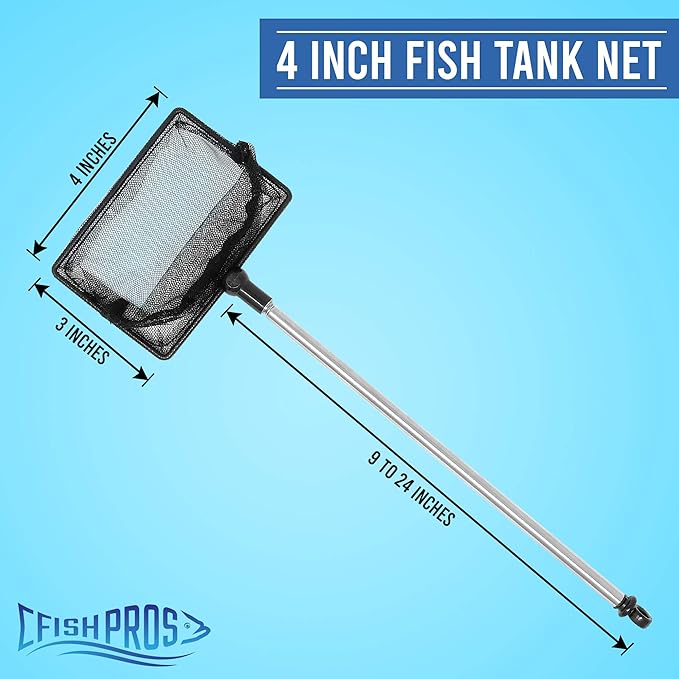 Long Handle Fine Net Fish Tank Net – Retractable 24 inches