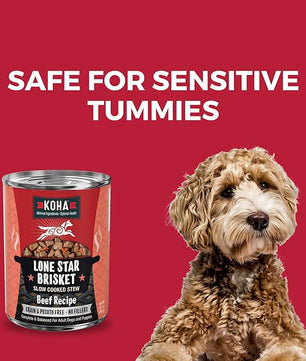KOHA Lone Star Brisket Stew for Dogs with Beef, High Protein Wet Dog Food, 12.7oz Cans (Case of 12)