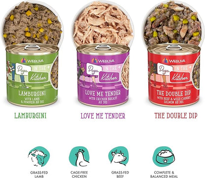 Weruva Dogs in The Kitchen, Variety Pack, Doggie Dinner Dance!, Wet Dog Food, 10oz Cans (Pack of 12)