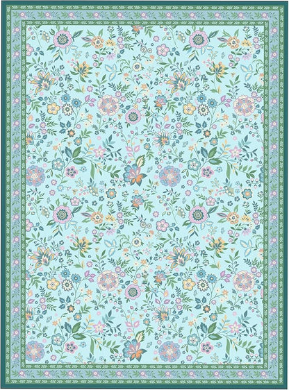 Washable Pee Pads for Dogs 72"x 72", Super Absorbent Boho Reusable Puppy Pads with Colorful Flowers Patterns for Potty Training, Floor, Couch, Bed, and Crate