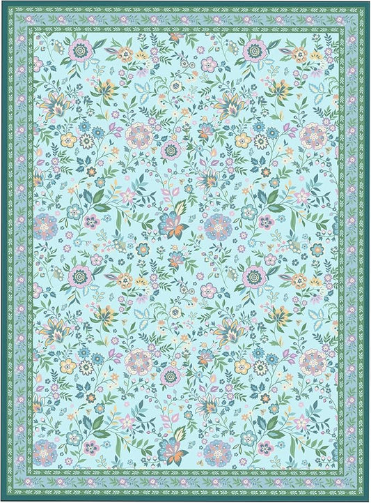 Washable Pee Pads for Dogs 72"x 72", Super Absorbent Boho Reusable Puppy Pads with Colorful Flowers Patterns for Potty Training, Floor, Couch, Bed, and Crate