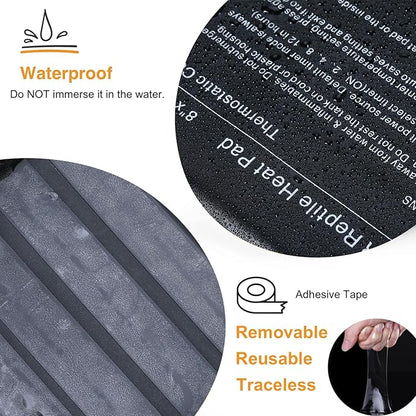 Reptile Heating Pad with PID Thermostat & Timer 8"x12" Terrarium Under Tank Heater for Hermit Crab/Snake/Turtle/Lizard/Frog/Spider, and Other Reptiles