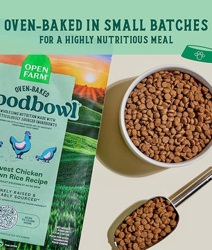 Open Farm Goodbowl, Oven-Baked Small Batch Dry Dog Food - Harvest Chicken & Brown Rice Recipe, Includes Non-GMO Produce & Grains, 22lb Bag (352oz Bag)