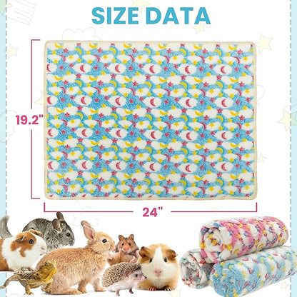 CUSOZWO Guinea Pig Bedding Mat - 3 Pack Waterproof Washable Rat Cage Liner Bedding Accessories Soft Fleece Blankets for Rat, Rabbit, Chinchilla, Hedgehog, Ferret, Hamster, Small Animals