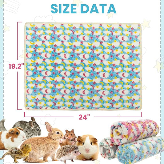 CUSOZWO Guinea Pig Bedding Mat - 3 Pack Waterproof Washable Rat Cage Liner Bedding Accessories Soft Fleece Blankets for Rat, Rabbit, Chinchilla, Hedgehog, Ferret, Hamster, Small Animals