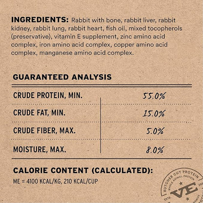Vital Essentials Freeze-Dried Raw Rabbit Meal or Mixer Dog Food Crunchy Mini Nibs, 25 oz