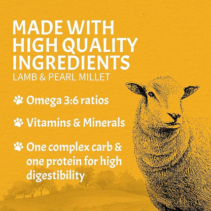 Canine Caviar - Open Meadow: Lamb & Pearl Millet Alkaline Dry Dog Food, Limited Ingredients, Gluten-Free, Based on Science & Research, Veterinary Alternative Diet (11 Pound Bag)