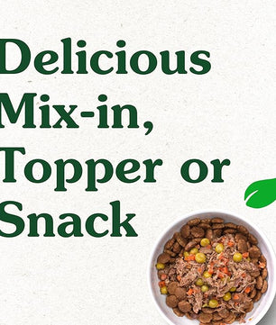 Greenies Smart Topper High Protein Wet Mix-in for Dogs, Beef, Peas & Carrots Recipe in Vitabroth Broth - Bone Broth + Vitamins E & B1, 10 Count