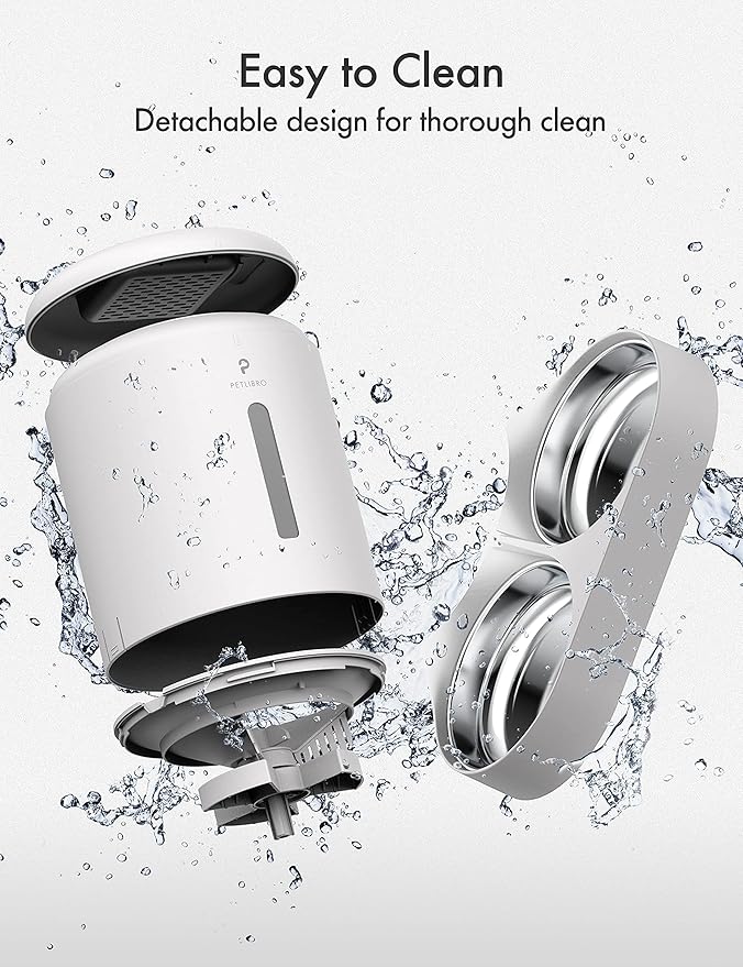 PETLIBRO Automatic Cat Food Dispenser for 2 Pets 5L Auto Dog Feeder Dry Food Dispenser with Splitter & 2 Stainless Bowls, 10s Meal Call and Timer Setting 50 Portions 6 Meals Per Day, Dual Tray Feeder