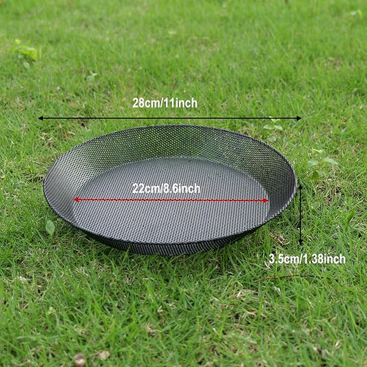 2pcs Metal Round Bird Feeders Tray, Wild Birds Seed Feeder, Mesh Tray Outdoor Accessory for Humming Bird Feeders Station