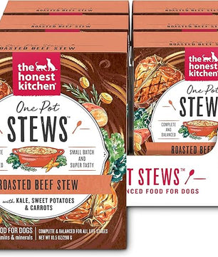 The Honest Kitchen One Pot Stews: Roasted Beef Stew with Kale, Sweet Potatoes & Carrots Wet Dog Food, 10.5 oz x6