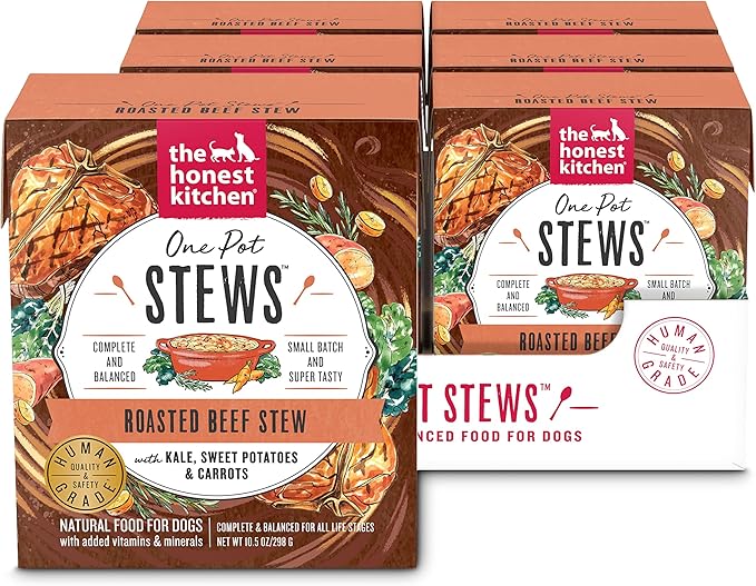 The Honest Kitchen One Pot Stews: Roasted Beef Stew with Kale, Sweet Potatoes & Carrots Wet Dog Food, 10.5 oz x6