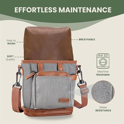 BEAU&FUR Large Dog Treat Pouch with Clicker for Training – 4 Cup Capacity, Built-in Poop Bag Dispenser, Expandable Pocket, Metal Buckle, Large Back Pocket, Ideal Design for Walks and Training – Grey