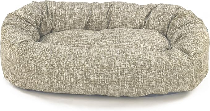 Majestic Pet 24 Inch Bagel Calming Dog Bed Washable – Cozy Soft Round Dog Bed with Spine Support for Dogs to Rest Their Head - Fluffy Donut Dog Bed 24x19x7 (Inch) - Round Pet Bed Small – Tan