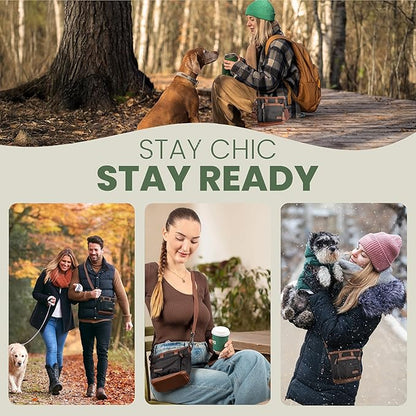 BEAU&FUR Large Dog Treat Pouch with Clicker for Training – 4 Cup Capacity, Built-in Poop Bag Dispenser, Expandable Pocket, Metal Buckle, Large Back Pocket, Ideal Design for Walks and Training – Black