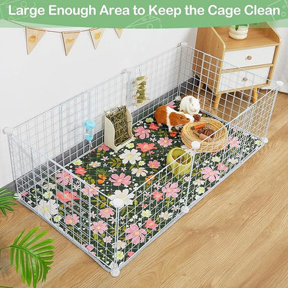 2 Pack Guinea Pig Bedding, Washable Guinea Pig Cage Liner Reusable Guinea Pig Mat Waterproof Guinea Pig Bedding for Cage, Super Absorbant Guinea Pig Pee Pads for Small Animals Hamster Rabbit Squirrel