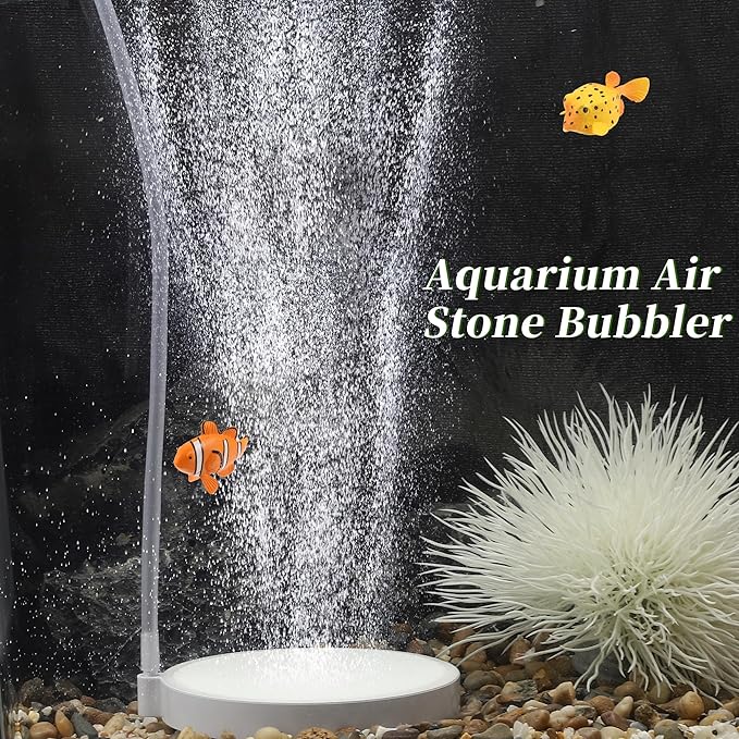Fish Tank Bubblers Air Stone, Nano Air Disk Stone, Oxygen Diffuser for Air Pump, Air Stone Aquarium Kit, 3.94 Inch, 1 Set