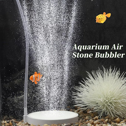 Fish Tank Bubblers Air Stone, Nano Air Disk Stone, Oxygen Diffuser for Air Pump, Air Stone Aquarium Kit, 3.94 Inch, 1 Set