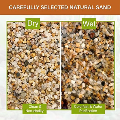 NUPICK 3-5mm Coarse Sand for Plants, 3lb Horticultural Grit for Succulents, Desert Silica Sand for Cactus, Decorative Gravel for Landscaping, Gold Grit for Aquariums, Bonsai, Vases Fillers
