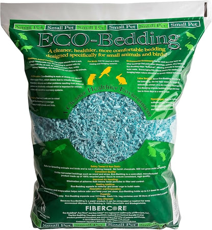ECO BEDDING 99% Dust Free Paper Bedding for Small Pets and Birds, Blue, 3 lb (Expands to 60 L)
