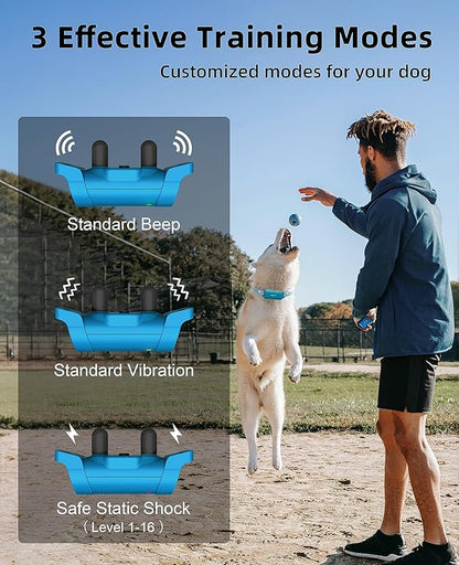 Bousnic Dog Shock Collar with Remote - [New Edition] 4000FT Dog Training Collar for Large Medium Small Dogs (8-120lbs) Waterproof E Collar with Beep, Vibration, Safe Shock