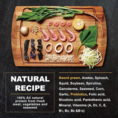 Ultra Fresh Betta Fish Food, Betta Pro Shrimp Patties, 50% Sword Prawns + Akiami Paste Shrimps, All Natural Protein, Rich in Calcium, for Betta's Healthy Development and Cleaner Water, 1.87 oz