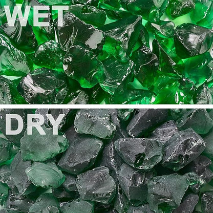 Versatile Frosted Sea Glass Block - 1LB Green Vase fillers, Aquarium Gravels, Sea Glass Decor, Ideal for DIY Crafts, and Home Decor - Perfect for Beach Weddings and More