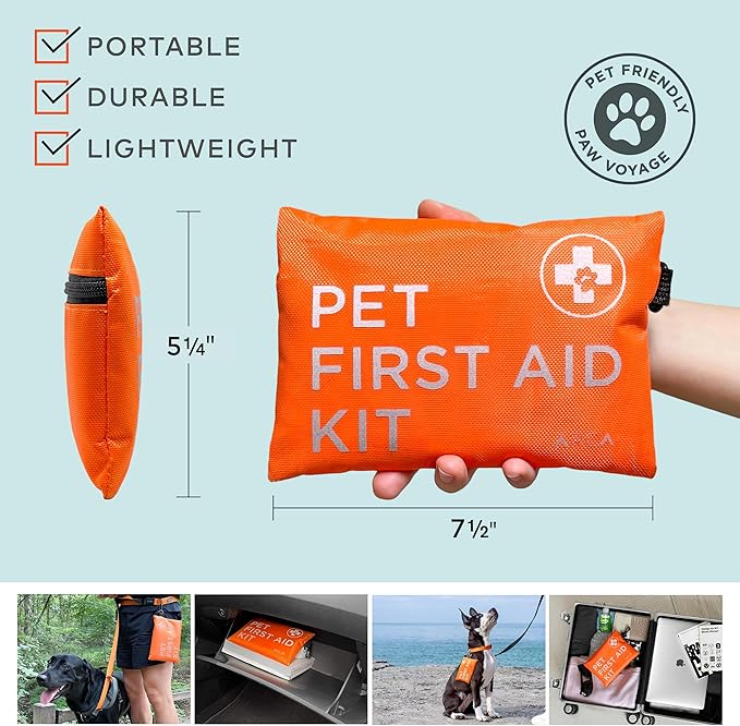 Dog First Aid Kit - Pet Emergency Kit - Water Resistant High Visibility Reflective First Aid Pouch Dog Camping Essentials for Hiking, Backpacking, Sports, Hunting