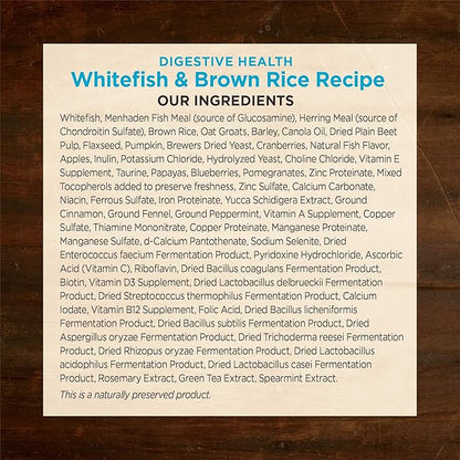 Wellness CORE Digestive Health Dry Dog Food, Wholesome Grains, Natural, Recipe for Dogs with Sensitive Stomachs, Whitefish & Brown Rice, (22-Pound Bag)