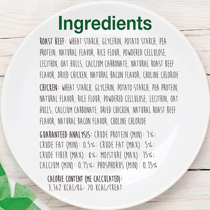 Nylabone Healthy Edibles Natural Dog Chews Long Lasting Chew Treats for Dogs, Roast Beef & Chicken Flavor, X-Small/Petite (48 Count)