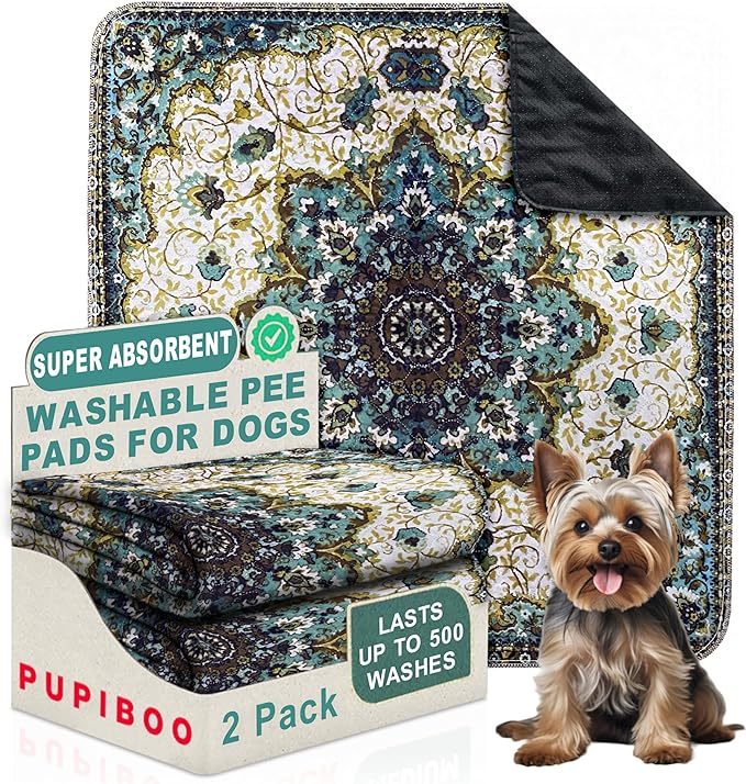 Washable Pee Pads for Dogs - Super Absorbent Reusable Puppy Training Pads - 100% Waterproof, Leak-Proof & Non-Slip Whelping Pads for Pet Housebreaking