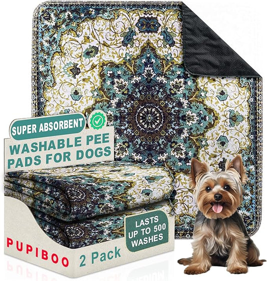 Washable Pee Pads for Dogs - Super Absorbent Reusable Puppy Training Pads - 100% Waterproof, Leak-Proof & Non-Slip Whelping Pads for Pet Housebreaking