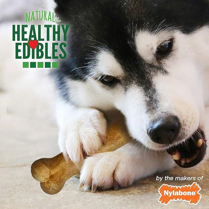 Nylabone Healthy Edibles Natural Dog Chews Long Lasting Roast Beef & Chicken Flavor Treats for Dogs, Small/Regular (24 Count)
