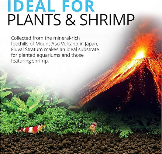 Fluval 12694 Plant and Shrimp Stratum for Freshwater Fish Tanks, 8.8 lbs. – Aquarium Substrate for Strong Plant Growth, Supports Neutral to Slightly Acidic pH