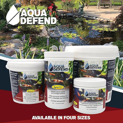 EasyPro AQD1 Aqua Defend All Natural Pond Water Treatment - 1 lb Jar Additive to Bind phosphates, Buffer pH and Help Settling of Particles