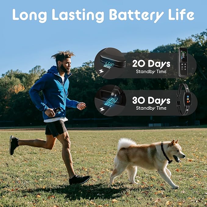 Dog Training Collar Shock Collars for Dogs with Remote 2600 Ft Remote Control Range 4 Modes Beep Vibration Shock Built-in Bright Led Light Rechargeable Waterproof (Full Dark, for Small Dog)