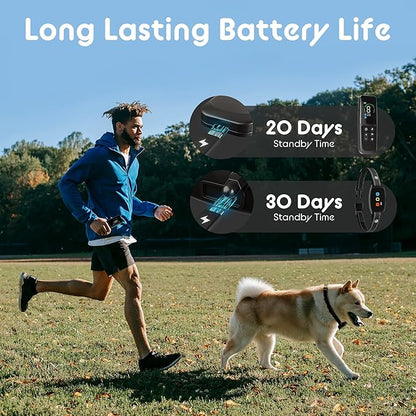 Dog Training Collar Shock Collars for Dogs with Remote 2600 Ft Remote Control Range 4 Modes Beep Vibration Shock Built-in Bright Led Light Rechargeable Waterproof (Full Dark, for Small Dog)