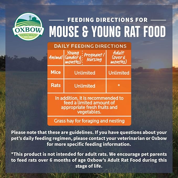 Oxbow Essentials Mouse Food/Young Rat Food - 25 lb