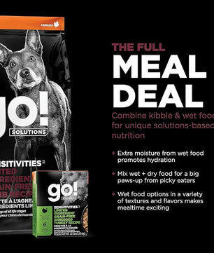 Go! Solutions Sensitivities Limited Ingredients, Grain-Free Dry Dog Food, Lamb Recipe for Sensitive Stomach, 12 lb Bag