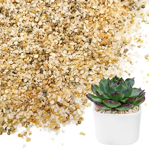 NUPICK 1-2mm Coarse Sand for Plants, 12lb Horticultural Grit for Succulents, Desert Silica Sand for Cactus, Decorative Gravel for Landscaping, Gold Grit for Aquariums, Bonsai, Vases Fillers